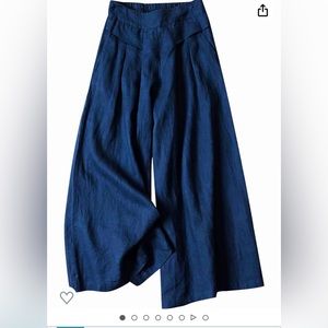 Navy Gaucho Pants